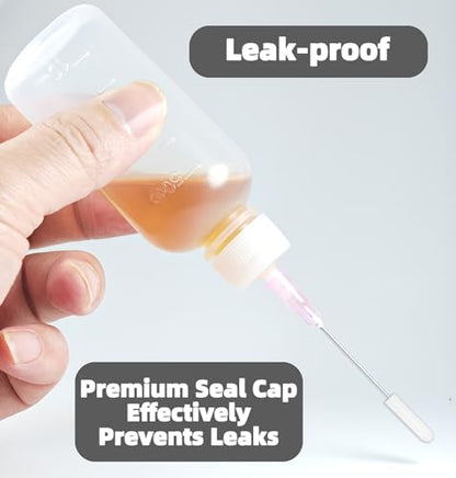 6 Pack Needle Tip Squeeze Bottle 50mL(1.69 OZ), Precision Gun Oil Bottle, Needle Oiler Bottles for Craft, Glue, Paint, Hinges, Sewing Machines & More - LDPE Material with Premium Seal