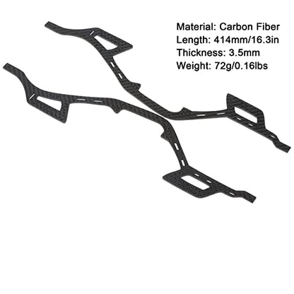 Carbon Fiber LCG Chassis Rails, Gen2 RC Frame Rails for 1/10 RC Rock Crawle, 72g Lightweight Thickened for 1/10 RC Rock Crawler Axial SCX10 I II Upgrade Parts (Only Gen2 Rails) - color: Gen2 Rails