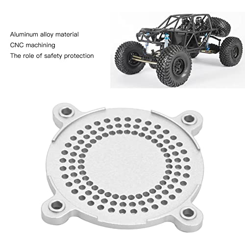 RC Fan Cover 50mm Aluminum Alloy CNC Machining ESC Cooling Fan Cover, Lightweight Protective Cover for RC Car ESC with Enhanced Heat Dissipation and Rugged Design (Silver) - color: Silver