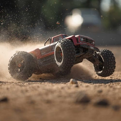 ARRMA RC Truck Outcast 4X4 4S BLX 1/10TH 4WD Stunt Truck RTR (Battery and Charger Not Included), Red, ARA4410V2T4 - color: Red