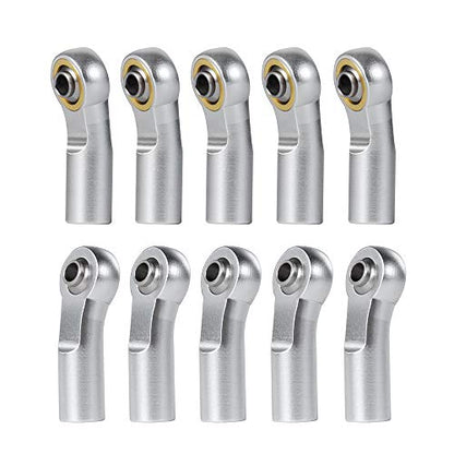 QUE-T 20pcs/Set M3 Link Tie Rod End Metal Ball Joint Head for 1/10 RC Crawler Car Boat (Silver) - color: Silver