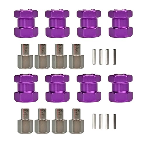 8 Packs Brass Wheels Hex Hub Extension Offset Hex Drive Adapter Compatible with 1/10 Crawler Car SCX10 Wraith Rc4wd Wraith D90 (Purple,15mm) - color: Purple, size: 15mm