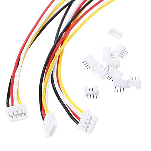 20 Sets Jst 2.0 Ph 4 Pin Connector Plug, Include 10 Sets Mini 4 Pin Jst Ph2.0 Connector Plug Female with 150mm Cable Wire & 10 Piece Male Micro Jst Ph2.0mm 4Pin Connector Plug - size: JPH-2.0-4P-F-M-2-20pcs
