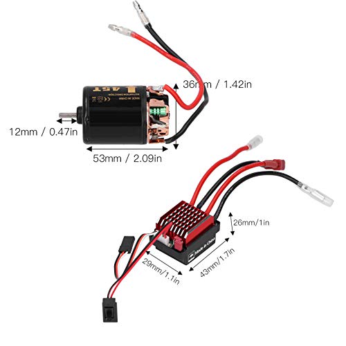RC ESC Kit, High Torque 540 Brushed Motor 360A Current Handling with T Plug for 1/10 Scale RC Car Racing Off-Road Hobbyists Beginners - size: 45T