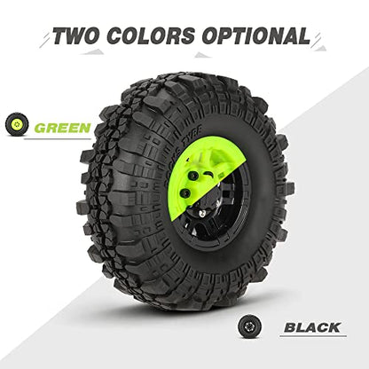 Goolsky 4Pcs AUSTAR AX-4020C 1.9 Inch 110mm 1/10 Rock Crawler Tires with Beadlock Wheel Rim for D90 SCX10 AXIAL RC4WD TF2 RC Car