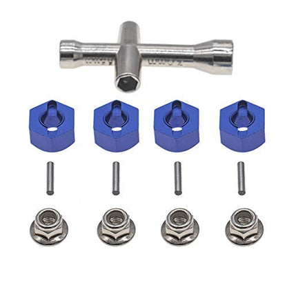 4Pcs Aluminum 12mm hex hubs Wheel adapters 7mm Thickness & M4 Flanged Lock Nuts for Traxxas 1/10 Stampede Slash 4x4 RC Car etc