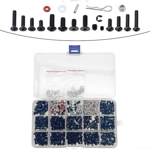 520 Pieces Of RC Screws Kit For Model Vehicles, Comes In A Transparent Organizer Box For Convenience