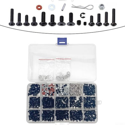 520 Pieces Of RC Screws Kit For Model Vehicles, Comes In A Transparent Organizer Box For Convenience