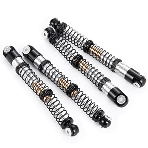 MOHERO Adjustable RC Shocks Absorber Damper 53mm Aluminum 4Pcs for 1/24 Axial SCX24 RC Crawler Car Upgrade Parts (Black) - color: Black