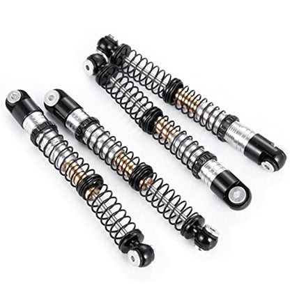 MOHERO Adjustable RC Shocks Absorber Damper 53mm Aluminum 4Pcs for 1/24 Axial SCX24 RC Crawler Car Upgrade Parts (Black) - color: Black