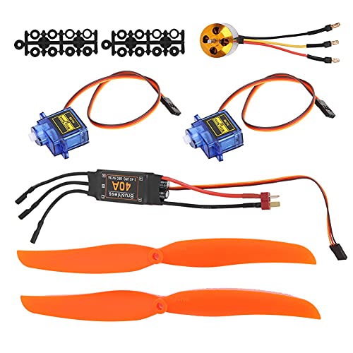 RiToEasysports Rc Plane Parts, A2212 1000KV Brushless Motor 40A ESC SG90 9G Propeller Combo Kit for Rc Airplane Airplane Motor Plane Kit (A2212 1000KV brushless 40A ESC SG90 9G Micro)