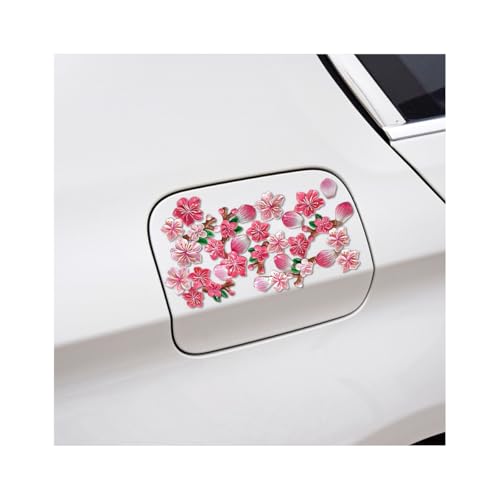 3D Peach Blossom Car Sticker, 32PCS Romantic Realistic Resin Waterproof Vehicle Exterior Decal, Scratch Cover Self-Adhesive Automotive Decorative Sticker, Universal for SUV RV Truck - size: 32PCS/Set