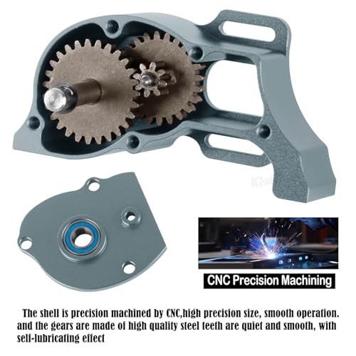 RC LCG Transmission Gearboxes Upgrades Part for 1/10 SCX10 SCX10 II 90046 90047 RC Crawler Car,Aluminum Alloy Gearbox Transmission Hop Ups,Titanium - color: Titanium - (Upgrades)