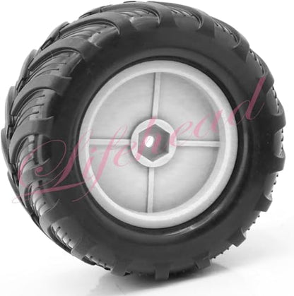 Lifehead 1/16 RC Monster Truck Snow Sand Tires for 1/12 1/14 1/16 RC Off Road Monster Truck TRAXXAS E-REVO SUMMIT Tamiya Losi HBX 16889 S1601/12mm Hex/OD 100mm - color: White