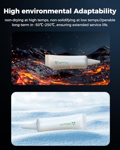 Creality 3D Printer Thermal Grease, High Thermal Conductivity, 250°C High-Temperature Resistant Paste for 3D Printer Hotend&Nozzle, Suit for All FDM 3D Printer (2Pack) - style: Thermal Grease
