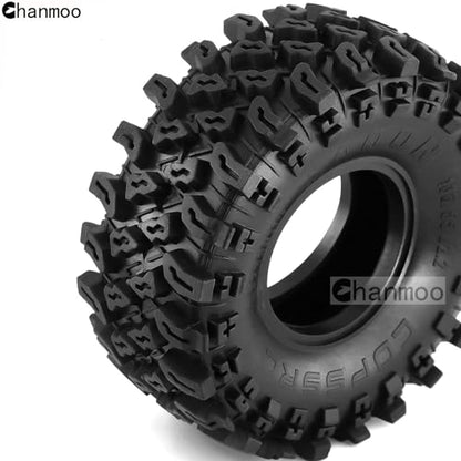 2.2 RC Crawler Tires 1/10 RC Rubber Slingers Grappler Mud Wheels Tyres For 1:10 Scale Rock Crawler Car Axial SCX10 90047 D90 TF2 Tamiya CC01 Traxxas TRX4 2.2in Beadlock Rims 4PCS