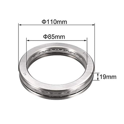 uxcell 51117 Miniature Thrust Ball Bearing 85mm x 110mm x 19mm Chrome Steel with Washer 2pcs - size: 85mmx110mmx19mm