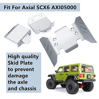 Maleonn RC Center Skid Plate Axle Chassis Armor Protector Set for 1/6 Scale RC Crawler Car Axial SCX6 Upgrades AXI05000 Accessories