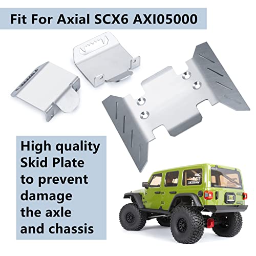 Maleonn RC Center Skid Plate Axle Chassis Armor Protector Set for 1/6 Scale RC Crawler Car Axial SCX6 Upgrades AXI05000 Accessories