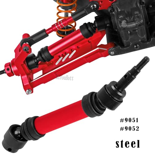 RC Aluminium Upgrades Part Caster Block,Steering Blocks,Stub Axle Carriers,Drive Shaft for 1/10 Slash/Rustler/Stampede/Jat0 4x4 4WD VXL,CVD/Axles/DriveShaft Hops Up,Red - color: Red-(for 1/10）