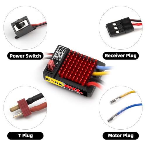Brushed Power Combo 550 10T Motor 60/320A ESC BEC 6V/2A Splash-Proof for 1/10 RC Car Truck Buggy Short Course Slash ARRMA Granite Senton Axial Redcat HSP HPI Wltoys Kyosho,High-Speed Car