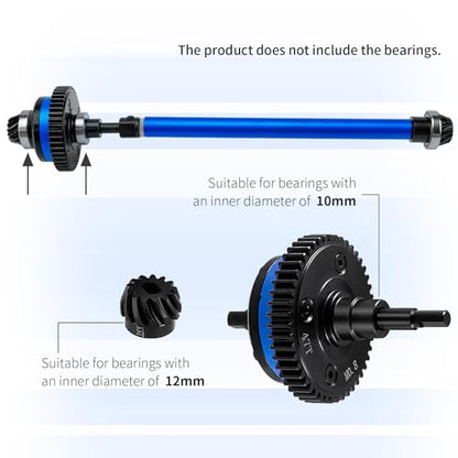 Centre Complete Differential for Tra-xxas Mini Maxx 4WD XRT VXL-3S | Monster Truck 1:16 Upgrades Steel Aluminum 7075 Alloy - style: Centre Complete Differential