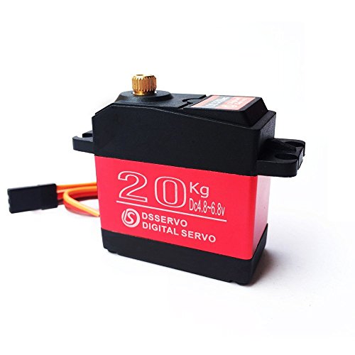 20KG RC Servo Digital High Torque Full Metal Gear Waterproof,180° Control Angle (Pack of 2) - size: zzzz-s (Pack of 2)