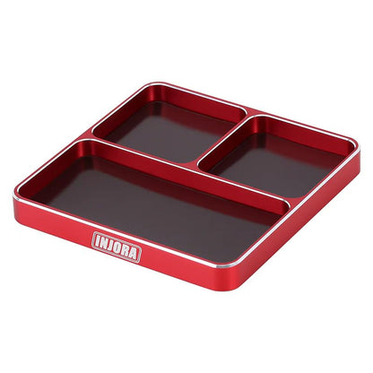 INJORA Screw Tray Nut Gasket Storage Tool for RC Car Boat Airplane Models,CNC Aluminium(Red) - color: Red