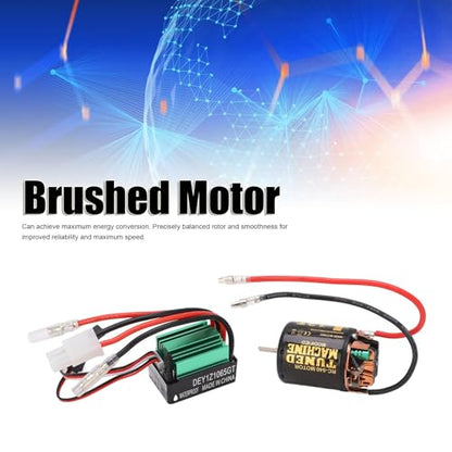 13T Brushed Motor ESC Combo, 540 Brushed Motor with 65A Brushed ESC Electric Motor for RC Truck Crawler Car 90046, D90, HSP, HPI Brushed RC Motor Shaft Motor RC Car Truck Update Parts