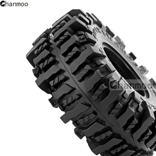 1.9 Crawler Tires 118mm 1/10 RC Rubber Mud Slingers Grappler Wheels Tyres For 1:10 Scale Rock Crawler Car Traxxas TRX4 RC4WD D90 Axial SCX10 II TF2 Gen8 Tamiya CC01 1.9" Beadlock Rims 4PCS