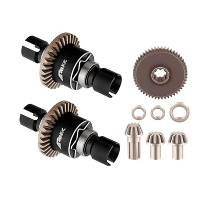 Steel 2PCS Differential Diff & Input Spur Gear Compatible with HyperGO 1/16 H16BM H16PL H16GT H16DR 16207 16208 16209 16210 1/14 14209 14210 14301 14303 Upgrades Part Black - color: Black