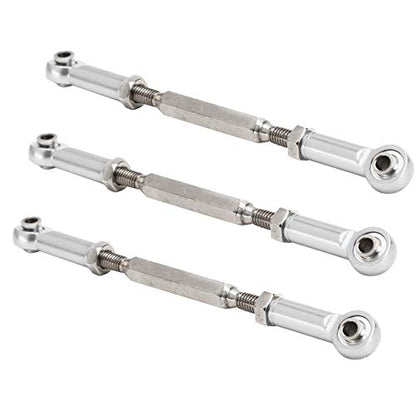 Dilwe RC Car Push Rod,1/10 RC Car Aluminum Alloy Turnbuckle Rod Linkage with Adjustable Length, 88-104mm(Silver)
