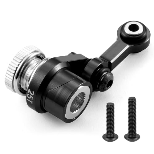 Fixed Link Steering 25T Servo Arm for Tra-xxas Mini Maxx 2S XRT | 1/16 RC Car Black Aluminum Upgrade Parts - color: Black