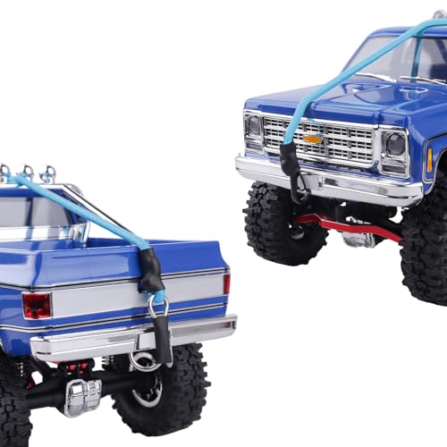 RC Crawler Elastic Trailer Rope Kinetic Winch Strap with Hooks for 1/18 TRX4M TRX4MT 1/24 SCX24 FCX24 AX24 RC Crawler Accessories(Light Blue) - color: Light Blue