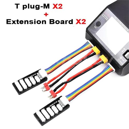 SPARKHOBBY XT60/XT30/JST/T-plug Balance Charger Extension Cable and 2-6S Extension Board for HOTA D6 D6PRO D6+ Smart Charger RC (2PCS T 2PCS Board) - style: 2PCS T 2PCS board