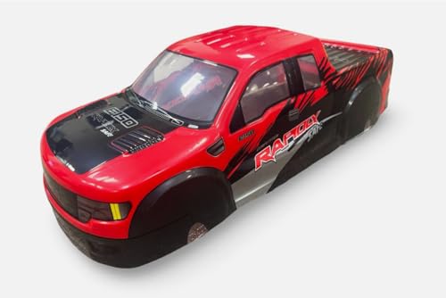 1/10 Scale RC Painted Drift Racing Touring On-Road Car Body Shell for Pick Up Truck F150 Style (Red) - color: Red