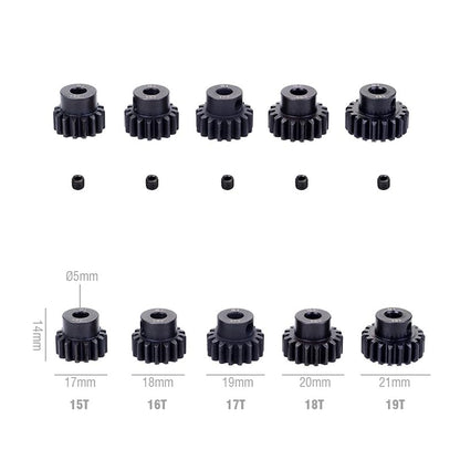 M1 Hardened Steel Pinion Gear Set (11T-30T) with Hex Key – 1/8 Inch Hole 5mm Upgrade Parts for HPI Kyosho Losi Axial Tamiya RC Cars & Trucks (21T-22T-23T-24T-25T) - color: 21t-22t-23t-24t-25t
