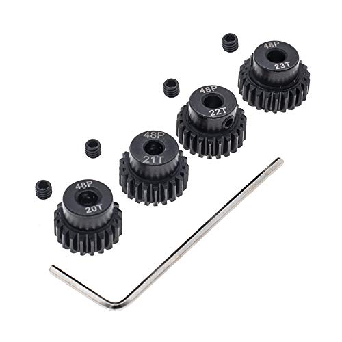 4pcs 48P Pinion Gear 3.175mm Set Hardened 20T 21T 22T 23T 48DP Pitch Gears RC Upgrade Part with Screwdriver