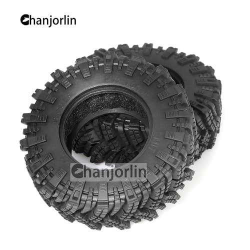 1.9 RC Tires OD 98mm 1/10 Rubber All Terrain Mud Crawler Tyres with Foam for 1:10 Rock Crawler Car Axial SCX10 SCX10 III AXI03007 D90 TF2 MST Tamiya RR10 Beadlock Wheels Hubs 4PCS