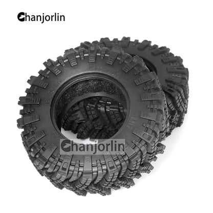 1.9 RC Tires OD 98mm 1/10 Rubber All Terrain Mud Crawler Tyres with Foam for 1:10 Rock Crawler Car Axial SCX10 SCX10 III AXI03007 D90 TF2 MST Tamiya RR10 Beadlock Wheels Hubs 4PCS