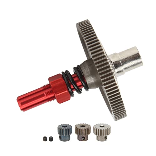 SUNGOOYUE Slipper Gear Set Metal Assembly Aluminum Alloy Steel 91T Gear with 17T 19T 21T Pinions for Arrma Senton 1 10 RC Cars Upgrade Parts for Racing and Bashing (Red) - color: Red
