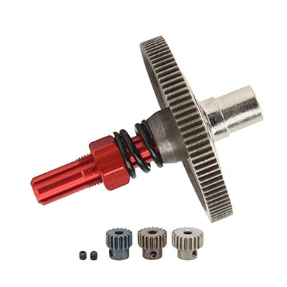 SUNGOOYUE Slipper Gear Set Metal Assembly Aluminum Alloy Steel 91T Gear with 17T 19T 21T Pinions for Arrma Senton 1 10 RC Cars Upgrade Parts for Racing and Bashing (Red) - color: Red