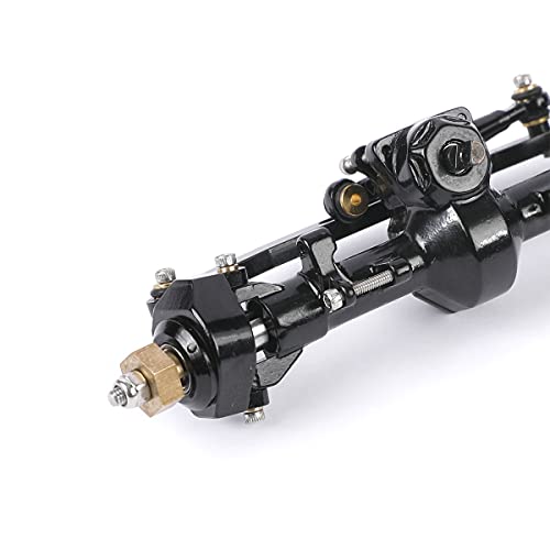1/24 RC Aluminum Complete Front Axle for Axial SCX24 RC Crawler Upgrades (Black) - color: Black