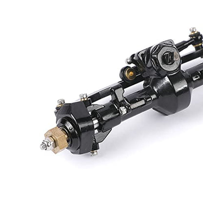 1/24 RC Aluminum Complete Front Axle for Axial SCX24 RC Crawler Upgrades (Black) - color: Black