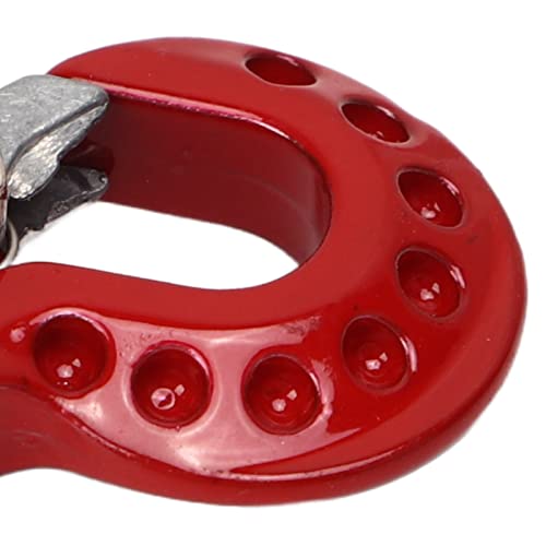RC Winch Trailer Hook Set 2Pcs, Aluminum Alloy | Simulation Tow Hook | 1/10 Crawler Truck | SCX10 D90 Compatible| 18.5x11.5mm/0.7x0.5in(Red) - color: Red