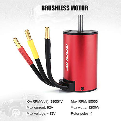 GoolRC 3660 3800KV Brushless Motor 80A ESC Brushless Electronic Speed Controller 6V/3A BEC for 1/10 RC Car Crawler Truck