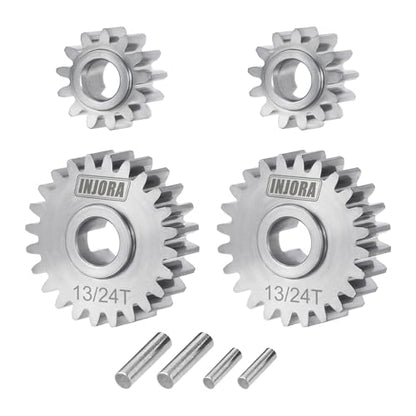INJORA Stainless Steel 13/24T Underdrive Portal Gears Set for 1/18 RC Crawler Redcat Ascent-18 Upgrade - size: 13/24T