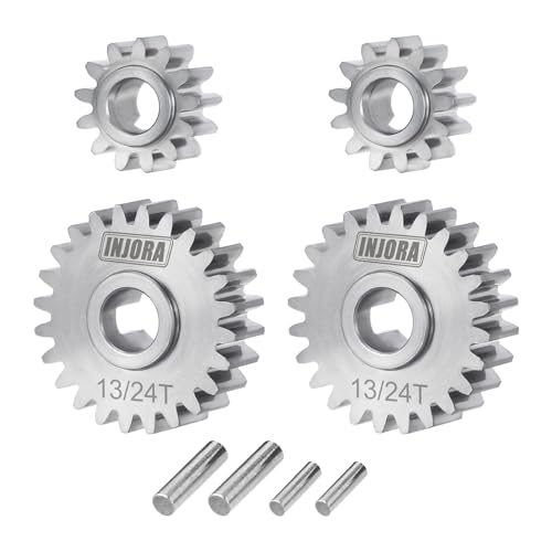 INJORA Stainless Steel 13/24T Underdrive Portal Gears Set for 1/18 RC Crawler Redcat Ascent-18 Upgrade - size: 13/24T