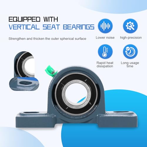 4 Pack UCP205-16 Pillow Block Bearing - Pack of 4 Mounted Pillow Block Bearings - 1" Mounted Pillow Block Chrome Steel Bearings Solid Cast Iron Base - Self Alignment