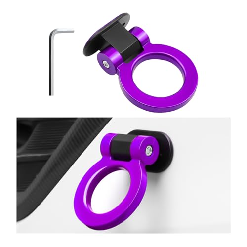 Ohleats Tow Hook Kit, ABS Car Tow Hook Trailer Hitch Sticker Only for Decoration, Bumper Trailer Hook Sticker for Cars, Trucks and Sedans, Universal Exterior Car Accessories (Purple) - color: Purple
